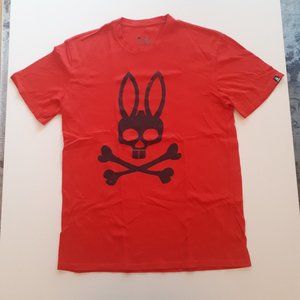 Psycho Bunny Skull Logo T Shirt Red Black Small
